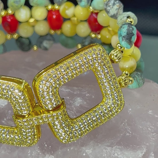 turquoise türkis coral koralle amber bernstein gold plated vergoldet bracelet armband 