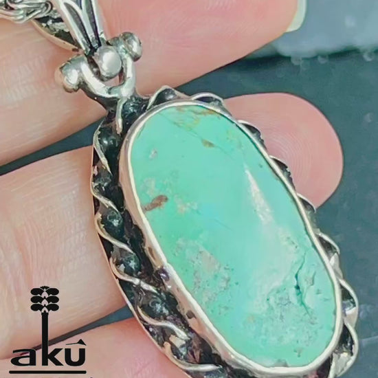 Vintage alt Türkis-Halskette 925er Silber Natürlicher Edelstein Boho Schmuck Geschenk für sie Halskette