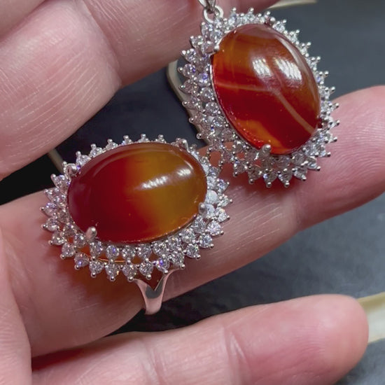 Jemenitisches Naturalist-Set in 925er Silber, Verstellbarer Ring & Anhänger