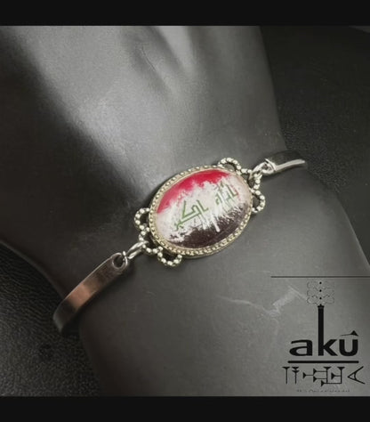 Fahne Edelstahl Armband, Glasoberfläche, Flagge oder eigene Fotos