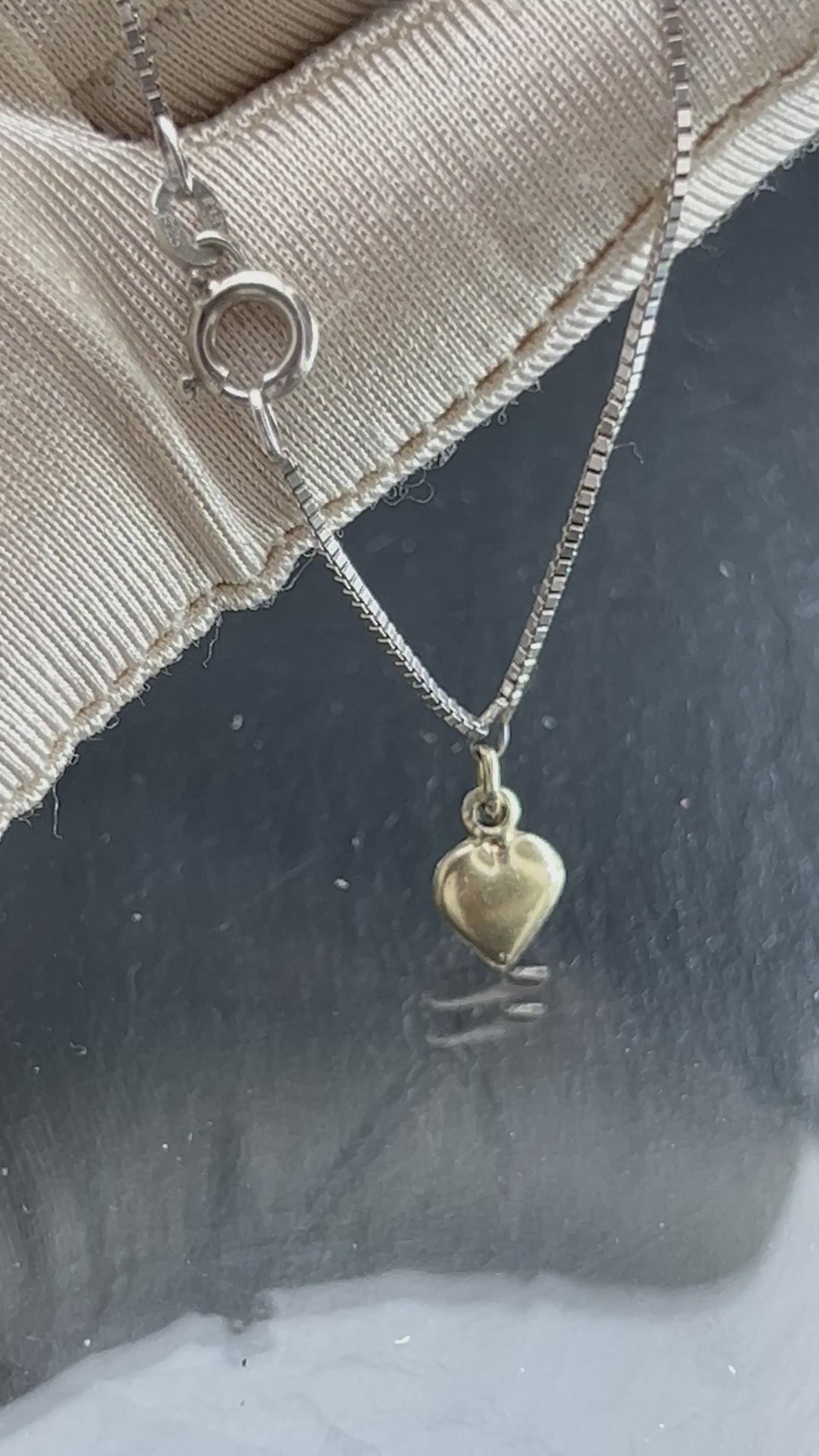 Vintage Herz Fußkette, 925er bicolor Silber, teilvergoldet, Valentinstag Geschenk LIEBE trend.