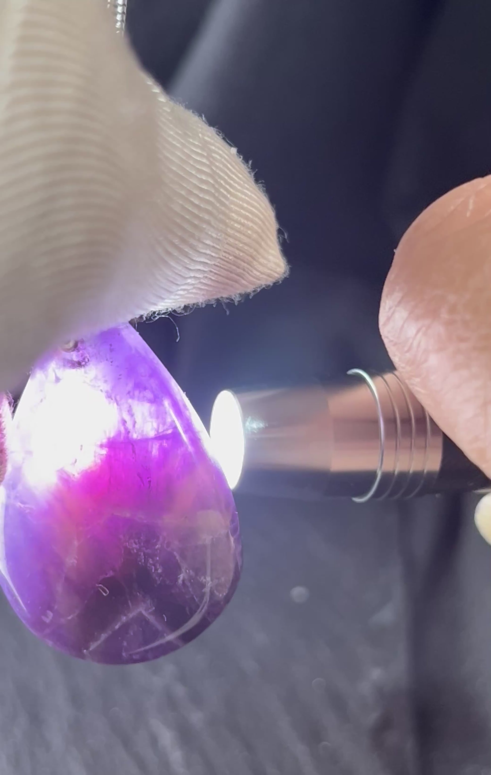 Natürliches Amethyst Halskette Lili Edelstein 925Er Silber Kronen & Drittenauge Chakra