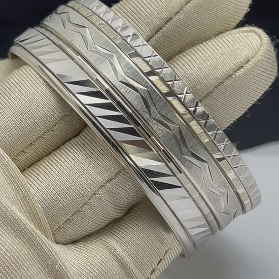6 Armreifen im Kreis Vintage Jahre ‘60 aus 835er Silber massive, AkueShop