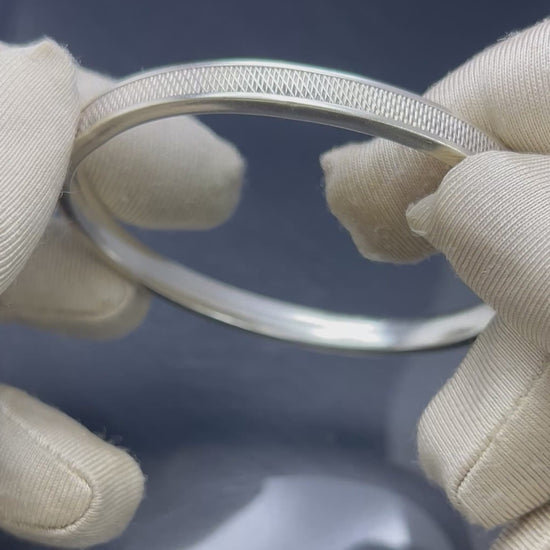 Vintage Armreif 1960s Jahre 800er Silber Bangle Armband, Handarbeit Schmuck, AkueShop