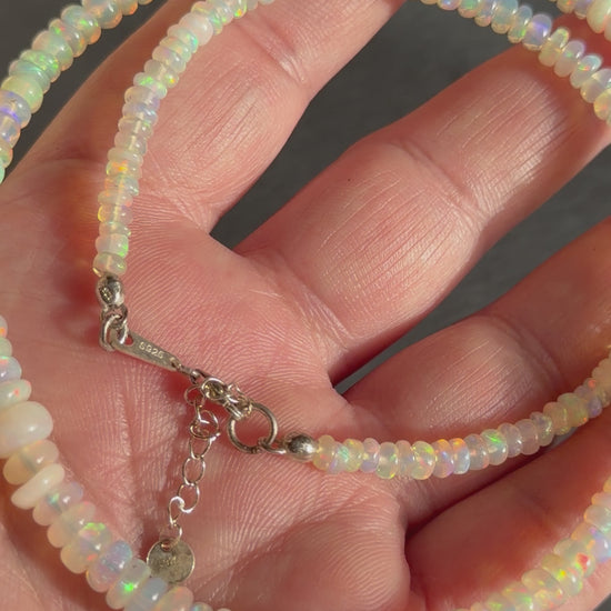 Opal Kette, 925er Silber
