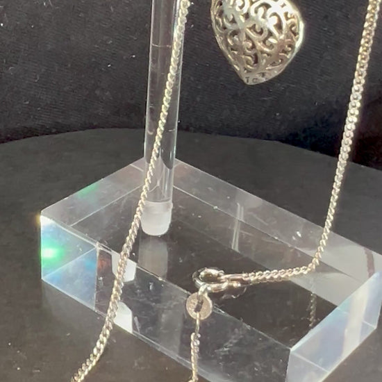Herz Halskette, Vintage 925er Silber, Valentinstage Geschenke LIEBE trend.