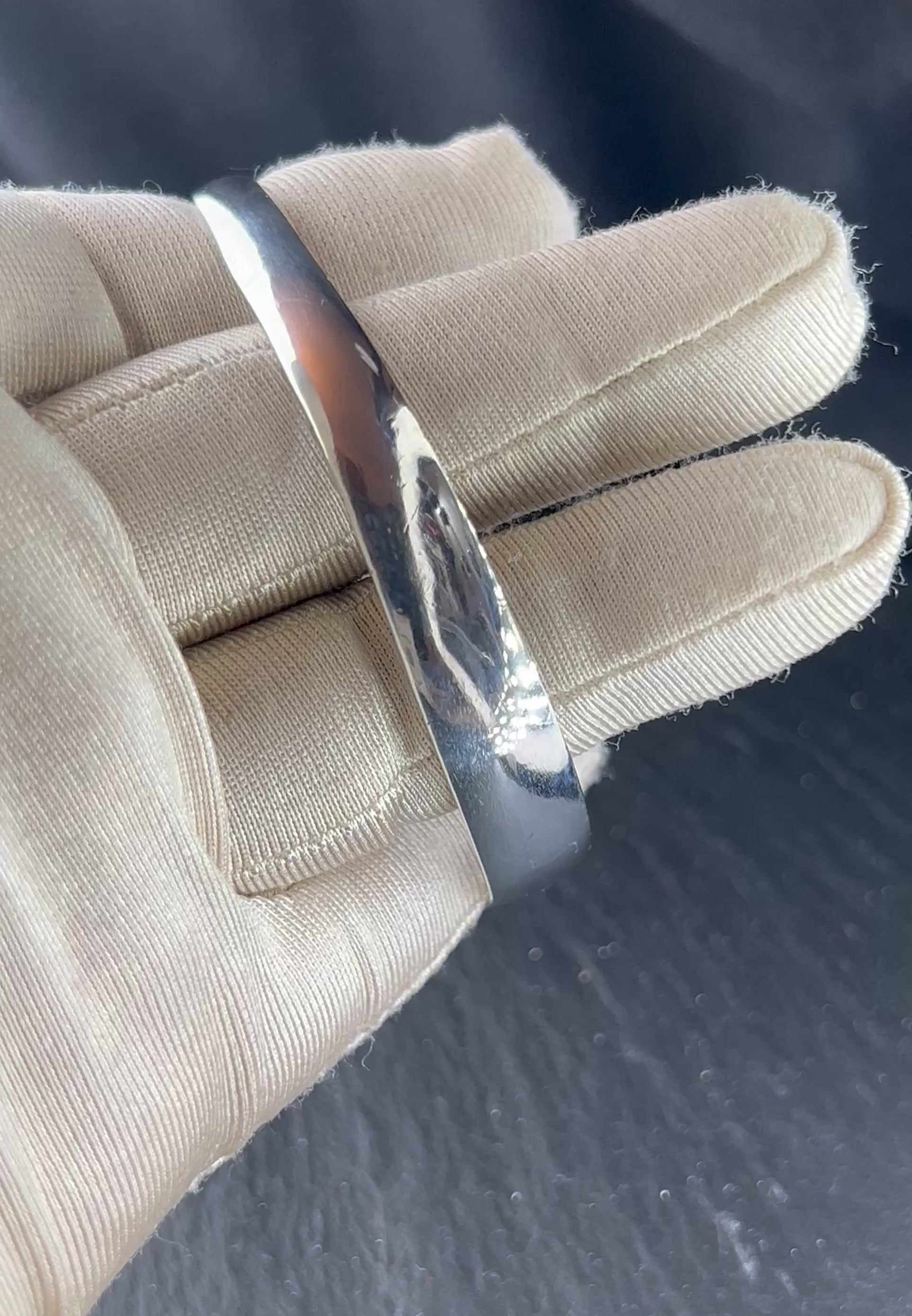 Vintage 1970er breites Manchette- Armband, 925er Silber Modernistischer Stil, minimalistisches Design, Valentinstagsgeschenk, gebraucht..