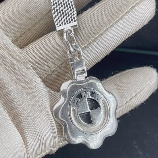 Vintage Schlüsselanhänger 925er Silber, BMW Autoliebhaber Geschenk , schwer elegant luxuriös Schlüsselanhänger.