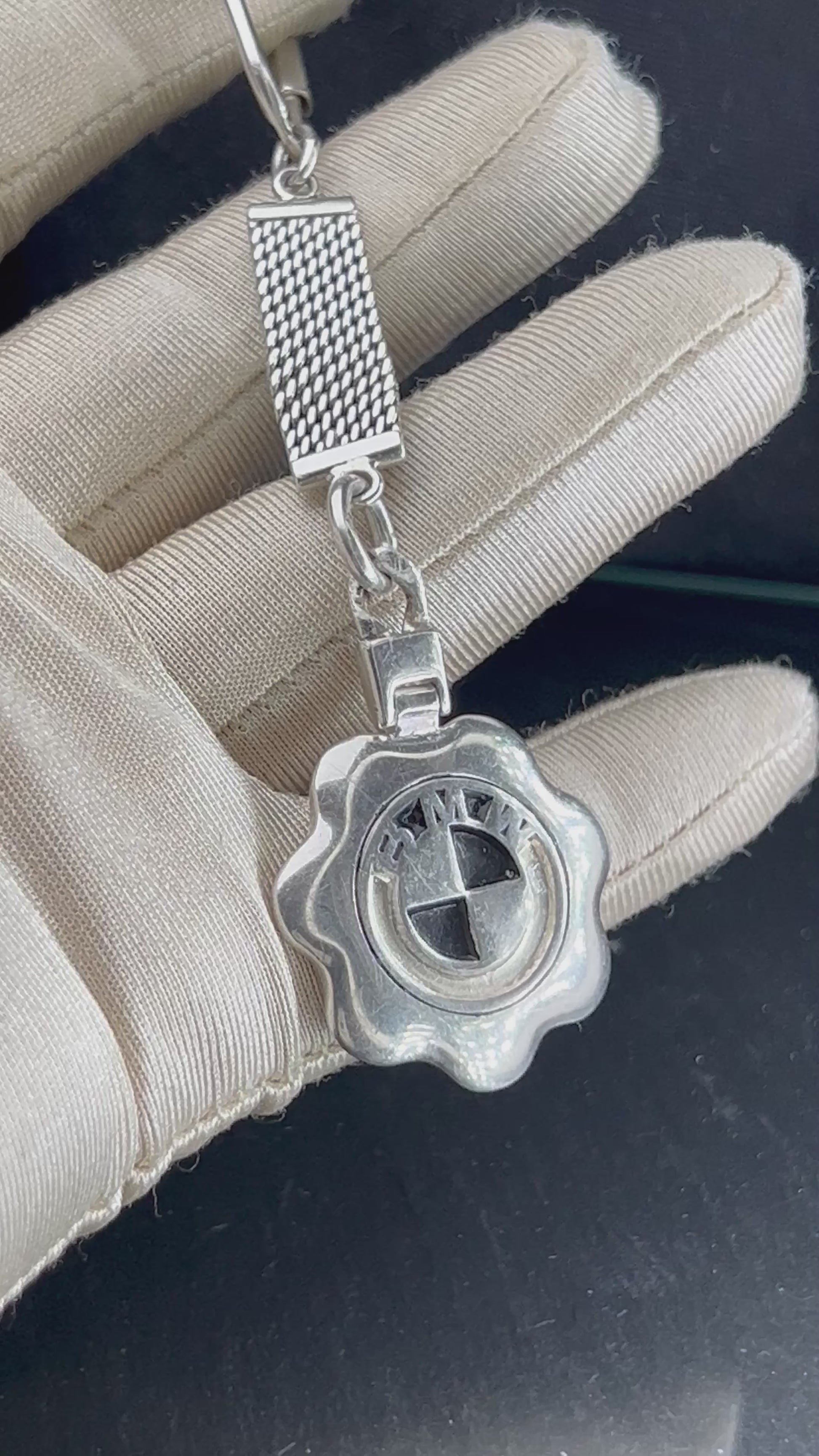 Vintage Schlüsselanhänger 925er Silber, BMW Autoliebhaber Geschenk , schwer elegant luxuriös Schlüsselanhänger.