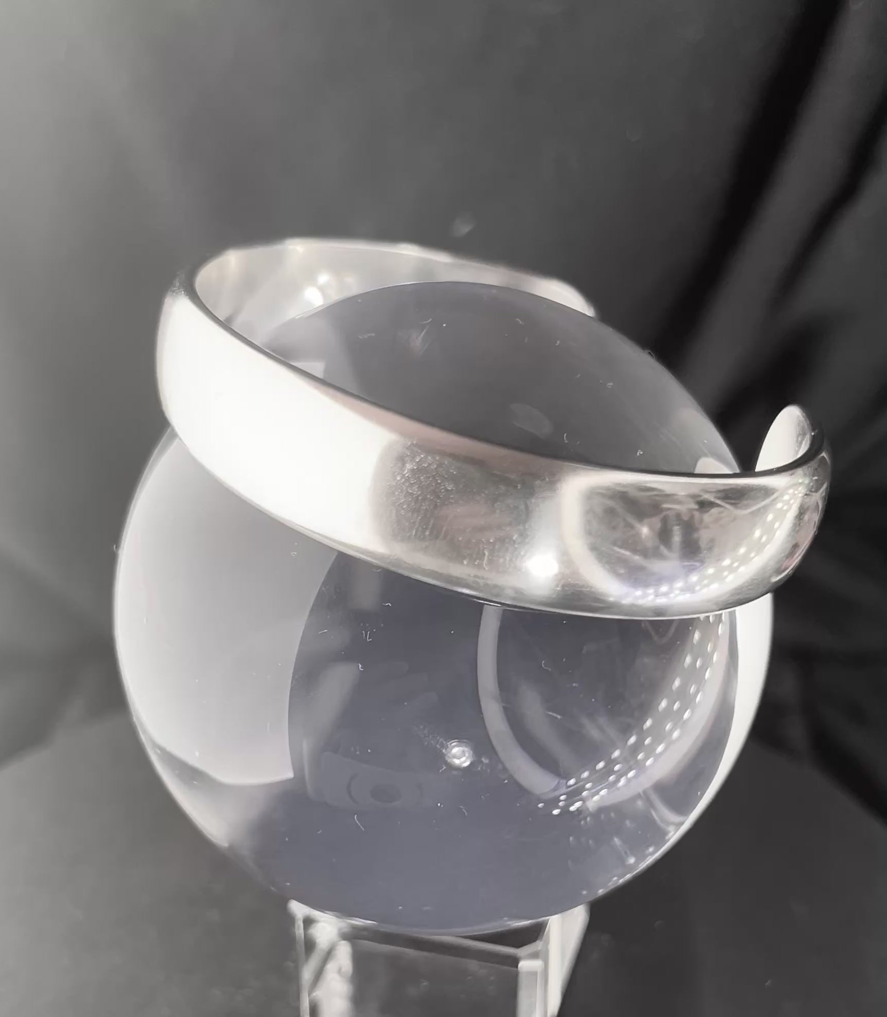 Quinn 925 Sterling Silber Modernist breite Manchette Manschettenarmband, Vintage 1970er Jahre schweres minimalistisches Design..