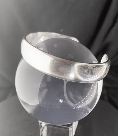 Quinn 925 Sterling Silber Modernist breite Manchette Manschettenarmband, Vintage 1970er Jahre schweres minimalistisches Design..