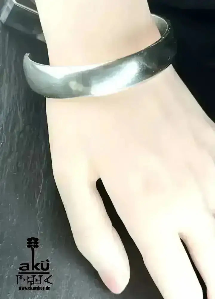 Quinn 925 Sterling Silber Modernist, breites Manschettenarmband, Vintage 1970er Jahre Armreif - AkueShop