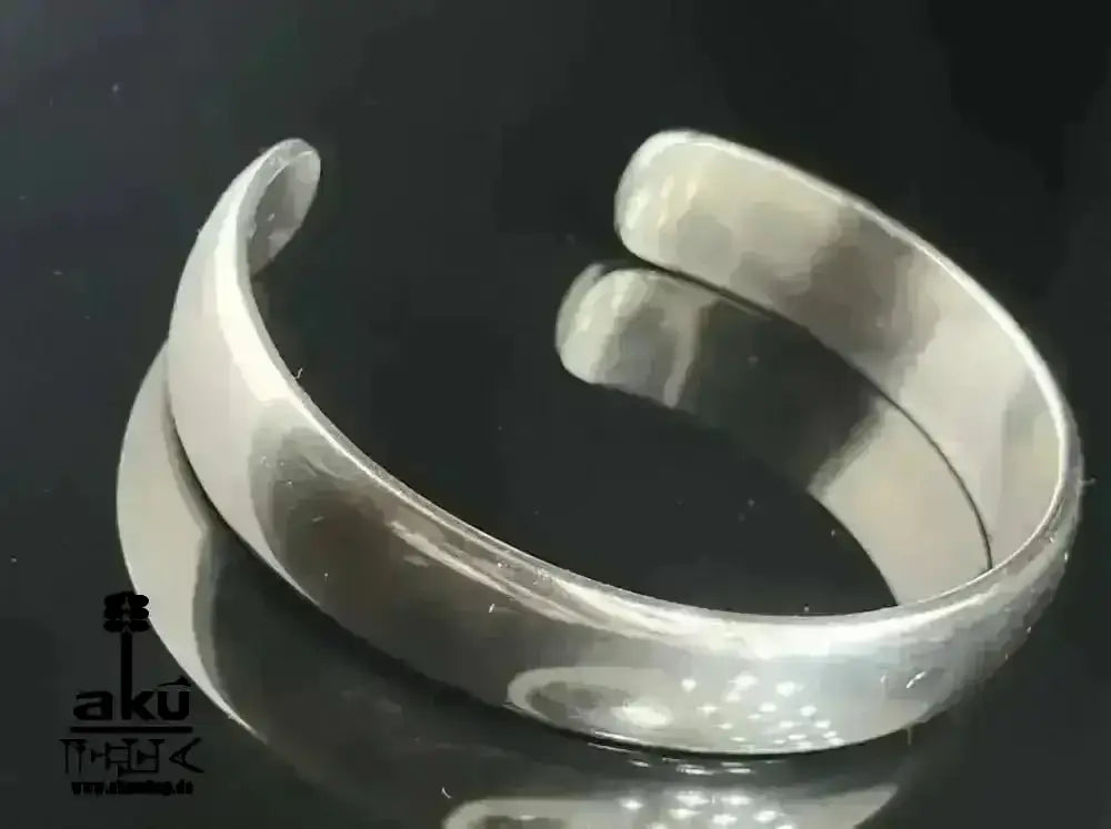 Quinn 925 Sterling Silber Modernist, breites Manschettenarmband, Vintage 1970er Jahre Armreif - AkueShop