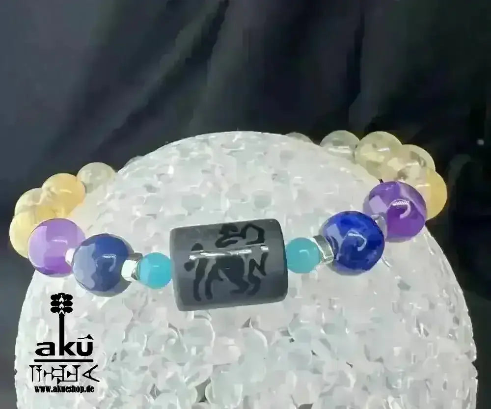 Schütze Sternzeichen Glückskristalle Armband Edelsteine Citrin Lapislazuli Amethyst Sodalith, Türkis, Topas - AkueShop