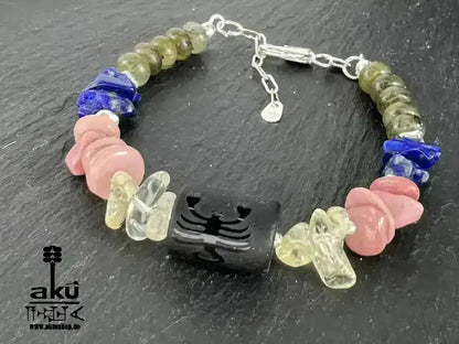 Skorpion Sternzeichen Armband, Rhodonit Citrin Labradorit Lapislazuli 925s Silber - AkueShop