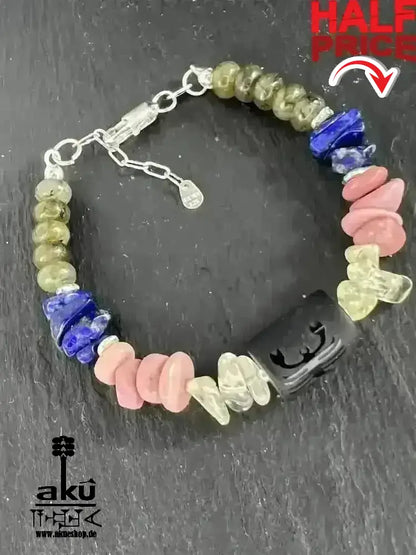 Skorpion Sternzeichen Armband, Rhodonit Citrin Labradorit Lapislazuli 925s Silber - AkueShop