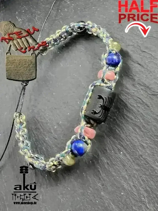 Skorpion Sternzeichen Glückssteine Armband, Edelsteine Labradorit, Lapislazuli, Rhodonit & Achat - AkueShop