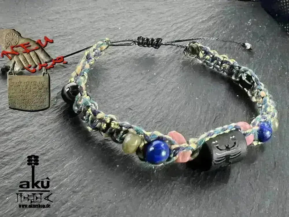 Skorpion Sternzeichen Glückssteine Armband, Edelsteine Labradorit, Lapislazuli, Rhodonit & Achat - AkueShop