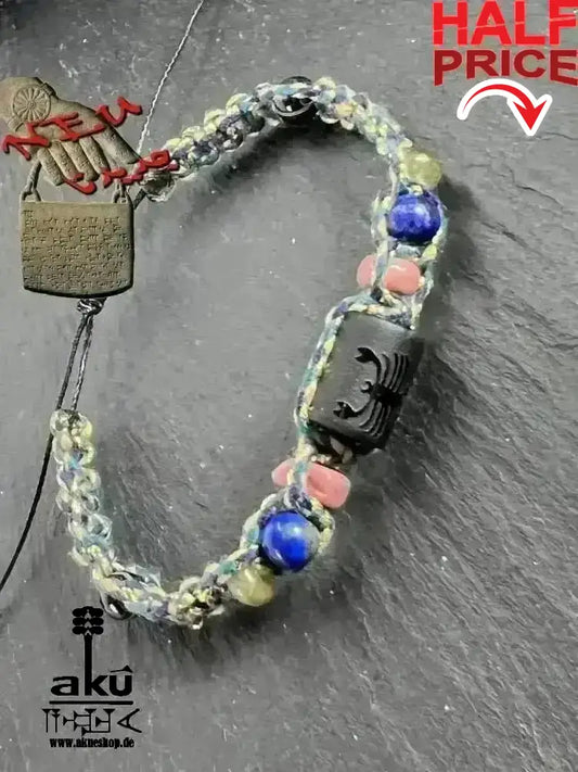 Skorpion Sternzeichen Glückssteine Armband, Edelsteine Labradorit, Lapislazuli, Rhodonit & Achat - AkueShop