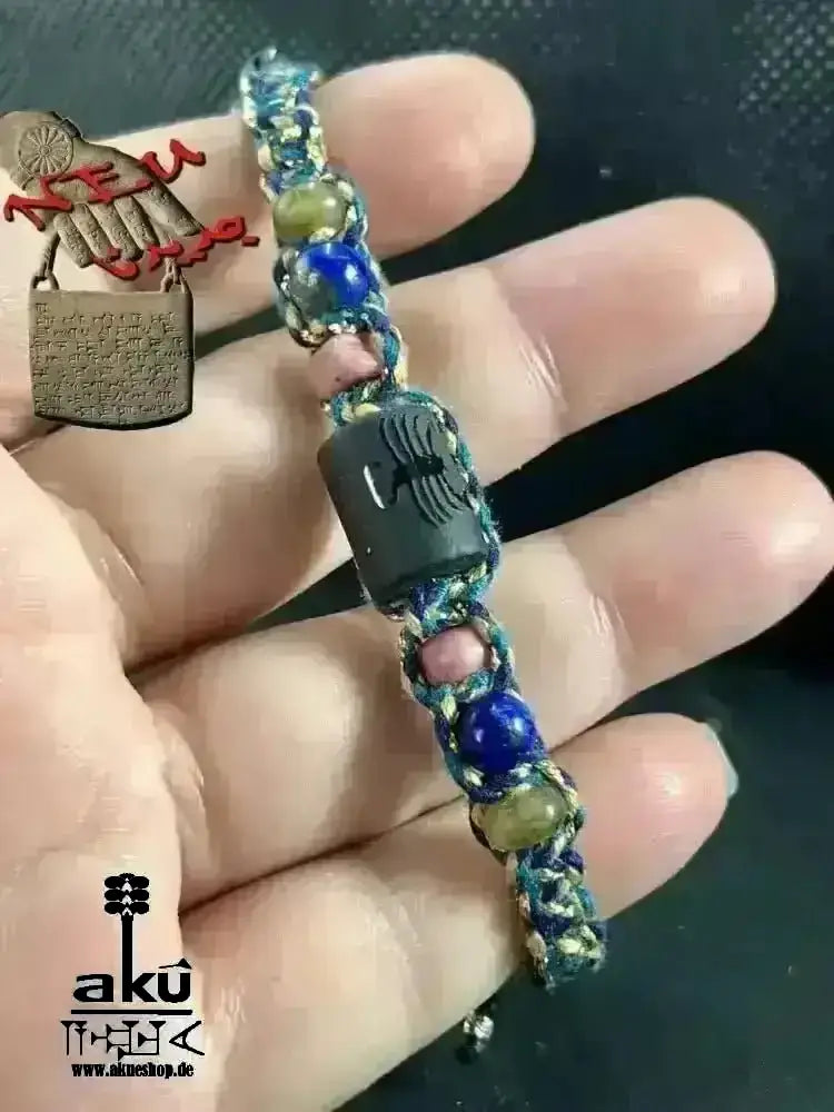 Skorpion Sternzeichen Glückssteine Armband, Edelsteine Labradorit, Lapislazuli, Rhodonit & Achat - AkueShop