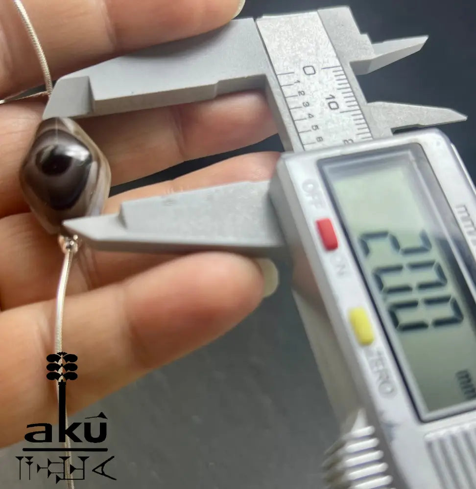 Sulemani Akik Halskette natürlich Hakik Achat Aqeeq schmuck 925er Silbere Schlangekette. AkueShop mutterstag geschenk