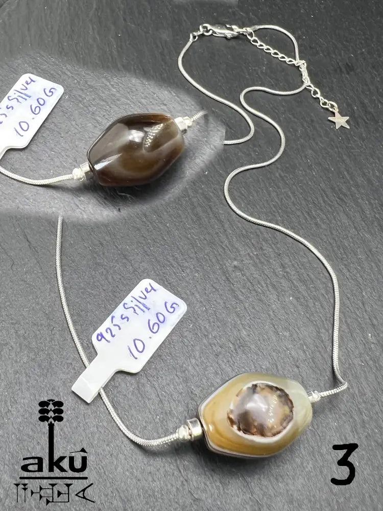 Sulemani Akik Halskette natürlich Hakik Achat Aqeeq schmuck 925er Silbere Schlangekette. AkueShop mutterstag geschenk