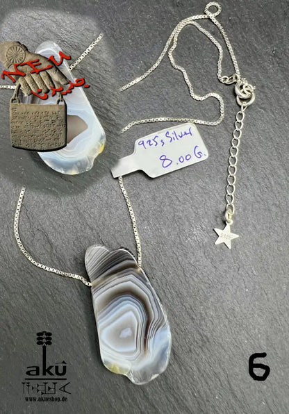 Botswana Akik Halskette natürlich Hakik Achat Aqeeq schmuck 925er Silbere Schlangekette. AkueShop mutterstag geschenk