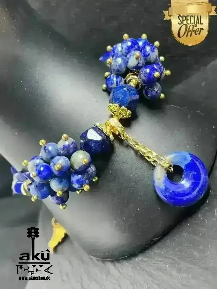 Taurus Sternzeichen Glückskristalle Armband natürlicher Lapislazuli Edelstein, Dritteaugechakra positive energie - AkueShop