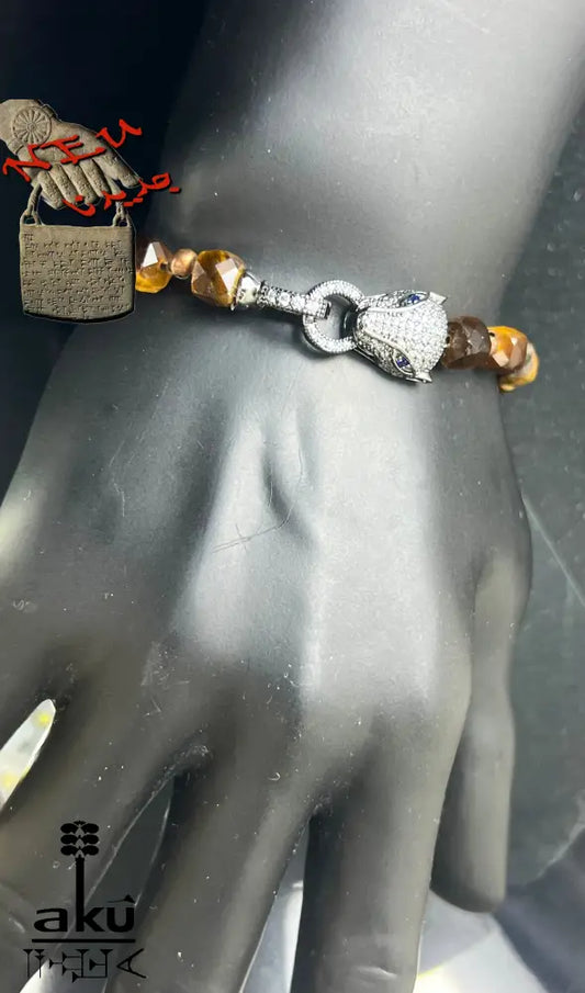 Tigerauge-Armband mit Pyrit-Stein – einzigartiges Design, hochwertige Verarbeitung, AkueShop produkte