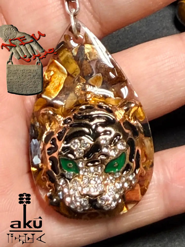 Tigerauge Gebetskette Tesbih mit Tigerkopf Anhänger 925 Silbere Quaste islamische Geschenke - Tasbih