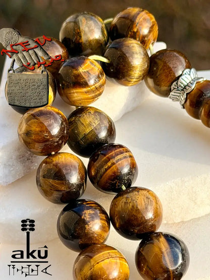 Tigerauge Gebetskette Tesbih mit Tigerkopf Anhänger 925 Silbere Quaste islamische Geschenke - Tasbih