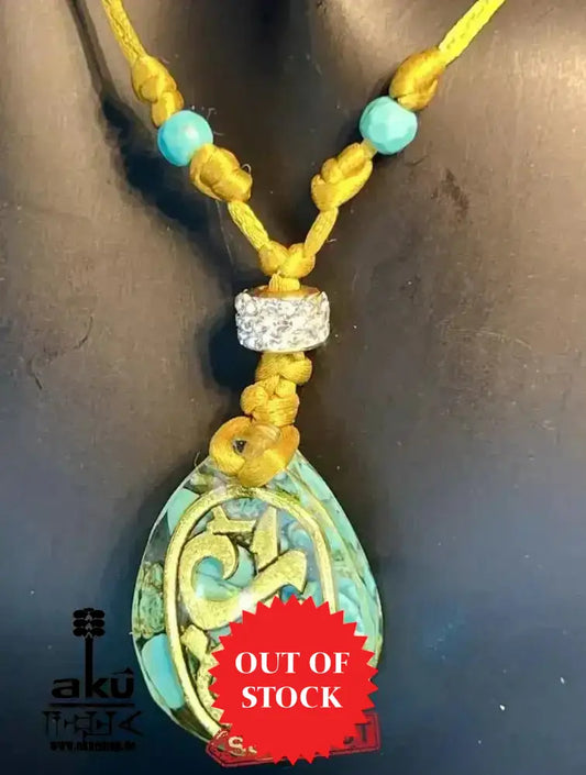 Türkis Resin Halskette islamische YARAB, Hals chakra Energieöffnung, Resin Harz Schmuck - AkueShop