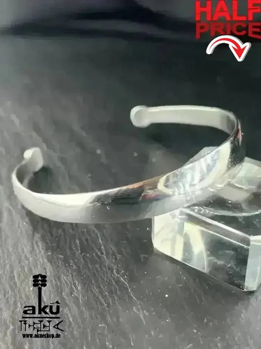Vintage 1970er breites Manchette - Armband, 925er Silber Modernistischer Stil, minimalistisch Stil - AkueShop