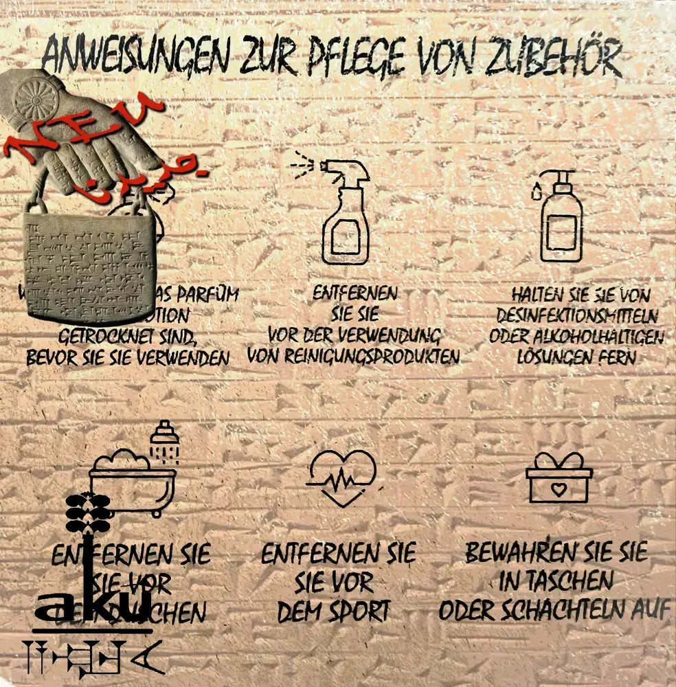 Anweisungen zur Pflege von Zubehör, AkueSop Produkte