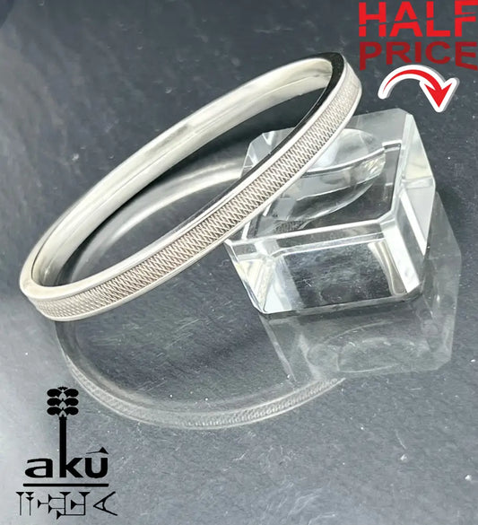 Vintage Armreif 1960s Jahre 800er Silber Bangle Armband, Handarbeit Schmuck, AkueShop