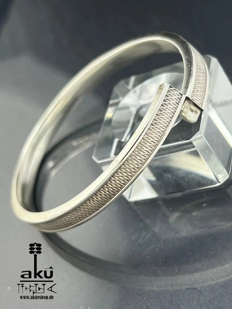 Vintage Armreif 1960s Jahre 800er Silber Bangle Armband, Handarbeit Schmuck, AkueShop