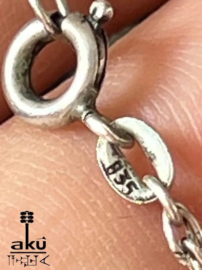 Vintage Citrin Anhänger mit Rohkristall in 835 Silber