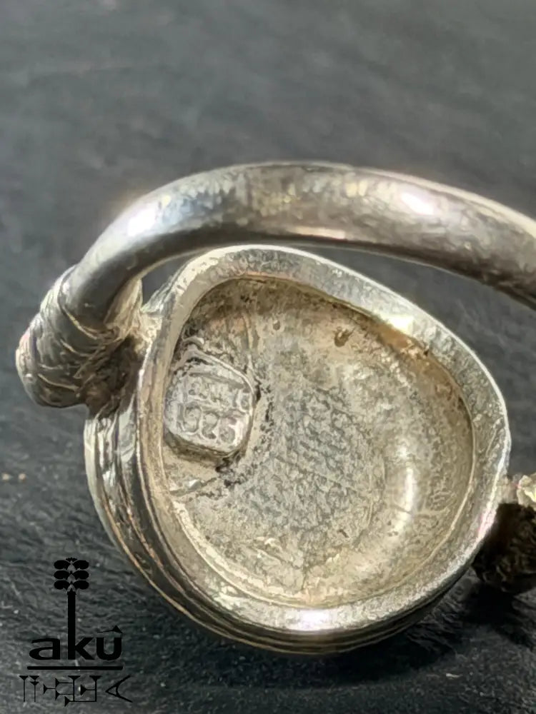 Vintage-Ring aus 925er Sterlingsilber, Kupfereinlage, osmanischer Sultan-Stil, Granatring