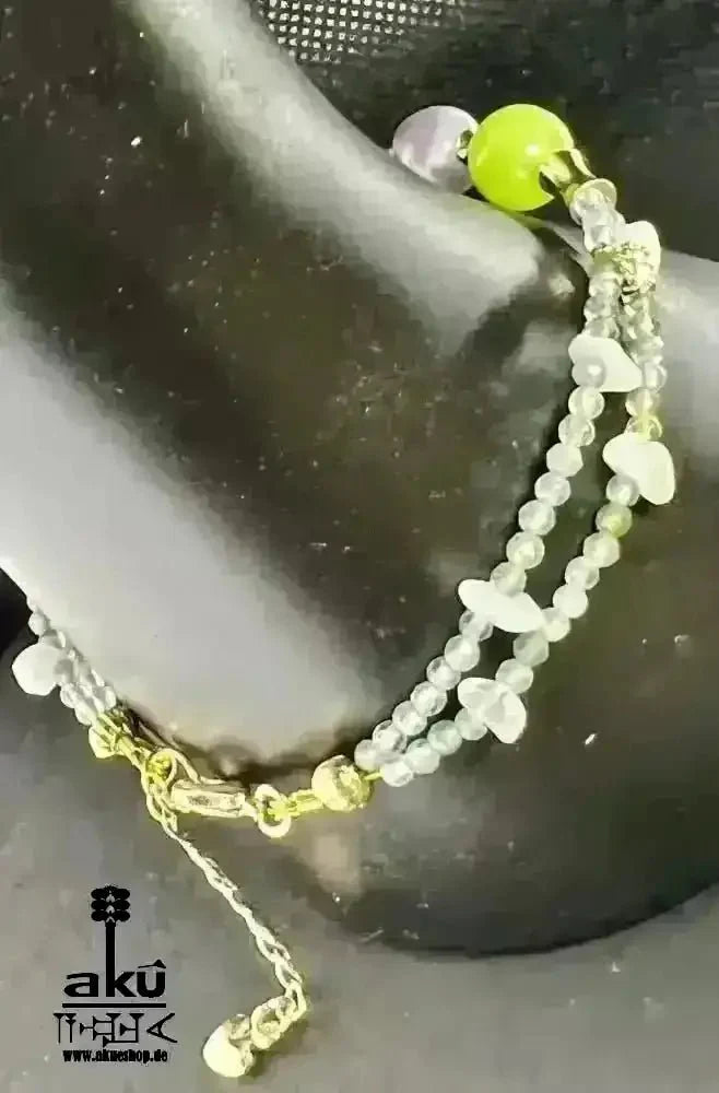 Waage Sternzeichen Glückskristalle Armband, natürliche Edelsteine Aquamarin Mondstein Aventurin Peridot Amethyst Reiki Chakren Meditationsenergie - AkueShop