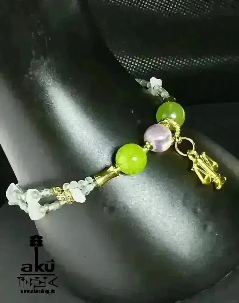 Waage Sternzeichen Glückskristalle Armband, natürliche Edelsteine Aquamarin Mondstein Aventurin Peridot Amethyst Reiki Chakren Meditationsenergie - AkueShop