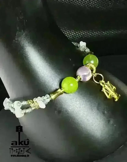 Waage Sternzeichen Glückskristalle Armband, natürliche Edelsteine Aquamarin Mondstein Aventurin Peridot Amethyst Reiki Chakren Meditationsenergie - AkueShop