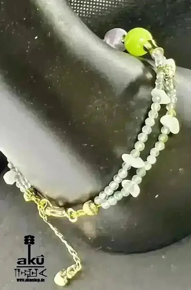 Waage Sternzeichen Glückskristalle Armband, natürliche Edelsteine Aquamarin Mondstein Aventurin Peridot Amethyst Reiki Chakren Meditationsenergie - AkueShop