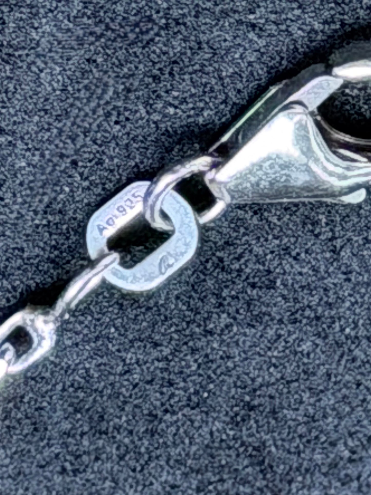 Vintage Halskette (1980er), 925 Silber, synthetischer weinroter Anhänger