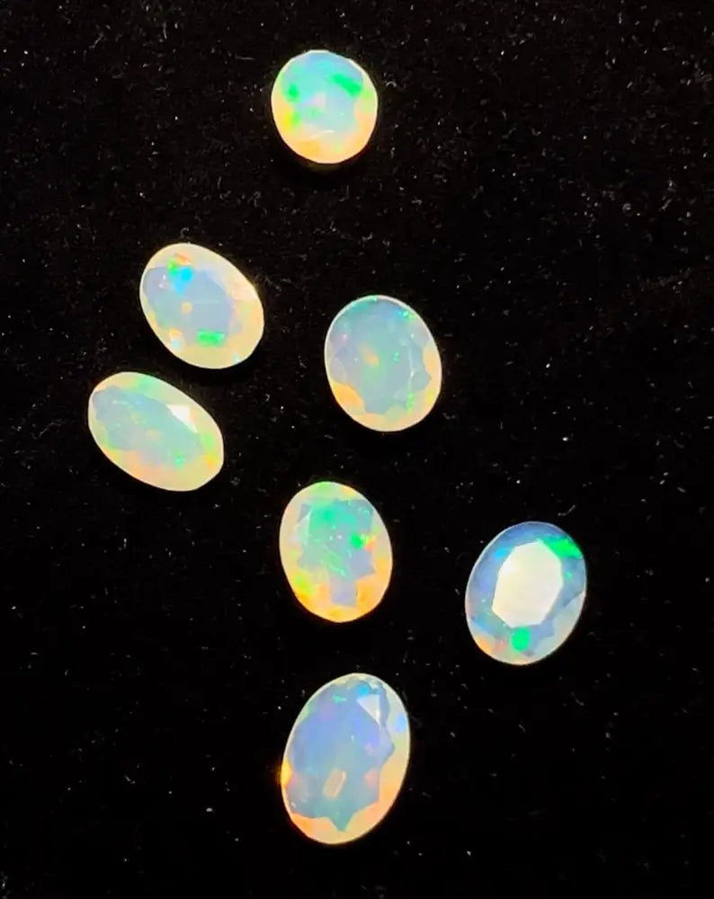 Weißer Opal 7 Juwel Lot Ca. 7.5Ct Ethiopian Natural Unbehandeltes Stein Lose