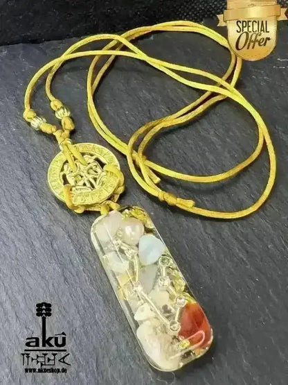 Gemini Halskette Glücksteine Energieanhänger Harz Reiki - Meditationsenergie - AkueShop
