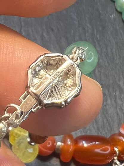 jungfrau schmuckset halskette armband 925 silver silber edelstein jade agate charm echtschmuck