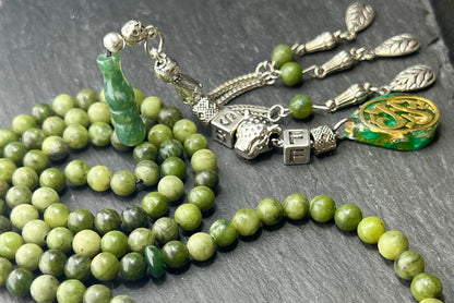 Jade green edelstein gemstone personalised tesbih grünstein