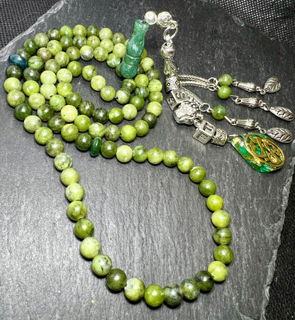 Jade green edelstein gemstone personalised tesbih grünstein